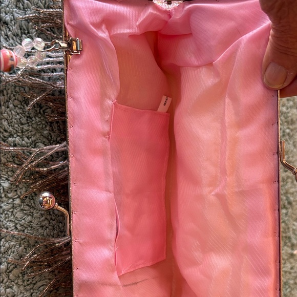 Pink Beaded Women's Bag - Picture 5 of 11